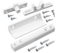 AERZETIX - Kit d'accessoires pour l'installation d'un cadre moustiquaire comprenant 3 paumelles, 3 poignées, 3 loquets en plastique blanc + 30 vis auto-perçantes Ø3.9x22 mm, Ø3.9x13 mm, Ø3.9x16 mm