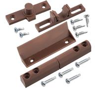 AERZETIX - Kit d'accessoires pour l'installation d'un cadre moustiquaire comprenant 3 paumelles, 3 poignées, 3 loquets en plastique marron + 30 vis auto-perçantes Ø3.9x22 mm, Ø3.9x13 mm, Ø3.9x16 mm