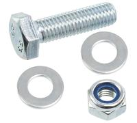 AERZETIX - Kit de 10 boulons M10x35 mm à tête hexagonale + 20 rondelles + 10 écrous autobloquants hexagonaux M10 pour assemblage bricolage et fixation légère | en acier