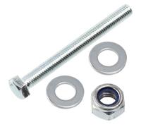 AERZETIX - Kit de 10 boulons M8x80 mm à tête hexagonale + 20 rondelles + 10 écrous autobloquants hexagonaux M8 pour assemblage bricolage et fixation légère | en acier