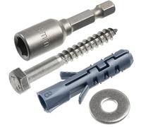 AERZETIX - Kit de 10 chevilles à expansion Ø8x40 mm en nylon + 10 vis tirefond à tête hexagonale Ø5x40 mm + 10 rondelles larges pour boulon M5 + 1 douille embout de vissage à 6 pans 1/4 SW8