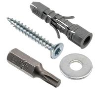 AERZETIX - Kit de 100 chevilles à expansion Ø6x30mm en nylon + 100 vis à bois Ø4x30 mm + 100 rondelles larges pour boulon M4 + 1 embout de vissage étoile T20 1/4x25 mm