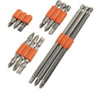 AERZETIX Kit de 12 embouts de vissage PH2 / PZ2 / SL longueurs 25/50 / 65 doubles / 150 mm 1/4" en acier Cr-V