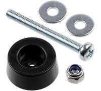 AERZETIX - Kit de 12 Patins de Meubles Ronds Ø20x8 mm en Plastique Noir + 12 vis métaux M3x30 mm + 12 écrous de Blocage M3 + 24 rondelles Larges pour Boulon M3