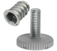 AERZETIX - Kit de 12 Pieds vérins de Meubles réglables M8 à Visser + 12 Inserts filetés M8 à 6 pans Creux favorisant la stabilité de Tables chaises Bureaux en Bois à Hauteur Variable