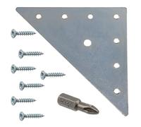 AERZETIX Kit de 12 plaques de renfort d'angle triangulaires 90x90x0.6 mm en métal / 86 vis Ø3.5x20 mm / 1 embout PZ2