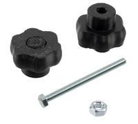 AERZETIX - Kit de 20 boutons molettes poignées de serrage М4 en forme d'étoile en plastique noir + 10 vis M4x50 mm à 6 pans et 10 écrous M4 hexagonaux | plage de serrage maximale 30 mm