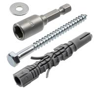 AERZETIX - Kit de 20 chevilles Ø8x60 mm en nylon + 20 vis tirefond Ø5x60 mm + 20 rondelles larges pour boulon M5 + 1 douille embout de vissage à 6 pans creux 1/4 SW8