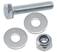 AERZETIX - Kit de 25 boulons M6x30 mm à tête hexagonale + 50 rondelles larges + 25 écrous autobloquants hexagonaux M6 | pour projets domestiques rénovation et réparation légère | en acier