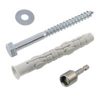 AERZETIX - Kit de 4 chevilles à collerette biseautée Ø10x80 mm en nylon + 4 vis tirefond Ø7x80 mm + 4 rondelles larges pour boulon M8 + 1 douille embout de vissage à 6 pans creux 1/4 SW12