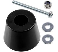 AERZETIX - Kit de 4 Patins de Meubles Ronds Ø28x20 mm en Plastique Noir + 4 vis métaux M3x35 mm + 4 écrous autobloquants M3 + 8 rondelles Larges pour Boulon M3