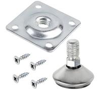 AERZETIX - Kit de 4 Pieds vérins de Meubles pivotants réglables M10 + 4 plaques de Fixation M10 + 18 vis à Bois M4x16 mm | Accessoires à Visser pour nivellement reglage Hauteur Meuble