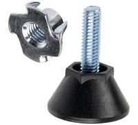 AERZETIX - Kit de 4 Pieds vérins de Meubles réglables M6 + 4 écrous à Griffes à Frapper M6x10 ferrure de nivellement et réglage à Hauteur pour Meuble en Bois