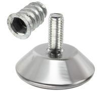 AERZETIX - Kit de 4 Pieds vérins de Meubles réglables M8 à Visser + 4 Inserts filetés M8 à 6 pans Creux pour Ajustement de Hauteur de Tables chaises et Bureaux en Bois