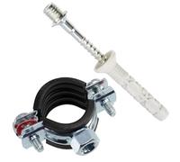 AERZETIX Kit de 8 colliers de serrage pour tuyau 1/2" 20-23 mm avec vis et chevilles de fixation