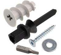 AERZETIX - Kit de fixations pour plaques de plâtre : 10 chevilles Ø13x22 mm avec outil de pose + 10 vis à bois Ø3.5x25 mm + 10 rondelles larges M4 + 1 embout de vissage étoile T15 (1/4x25 mm)