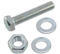 AERZETIX - Kit ensemble de 10 boulons M12x60 mm à tête hexagonale + 20 rondelles M12x24 mm + 10 écrous hexagonaux M12 pour bricolage et fixation légère | en acier