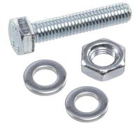 AERZETIX - Kit ensemble de 25 boulons M6x30 mm à tête hexagonale + 50 rondelles M6x12 mm + 25 écrous hexagonaux M6 pour bricolage et fixation légère | en acier