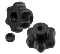 AERZETIX - Lot de 10 boutons molettes de serrage М5 en forme d'étoile pour vis et écrou à 6 pans | verrouiller bloquer réglage mobilier technique trépied | en plastique noir