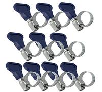 AERZETIX - Lot de 10 Colliers de Serrage à Main 12-20 mm - Largeur de la Bande 9 mm - en Acier - Couleur Argent - pour Tuyau Souple Semi-Souples d'Eau Piscine Bassin