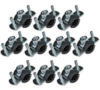 AERZETIX - Lot de 10 Colliers Isophoniques avec Joint en Caoutchouc - Support Fixation pour Tuyau Ø 1/4'' 12-16mm - DIN EN 10111 - en Acier Zingué - à Visser М8