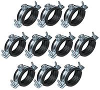 AERZETIX - Lot de 10 Colliers Isophoniques de Serrage avec Joint en Caoutchouc - Support de Fixation pour Tuyau Ø 1/2'' 20-23mm - en Acier Zingué - à Visser М8 - DIN EN 10111 - C49880