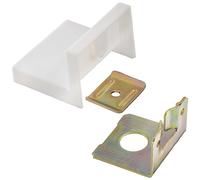 AERZETIX - Lot de 10 Équerres de Fixation Haut de Cuisine 46x43x32 mm avec Cache en Plastique 50x45x35 mm - Ferrure de Suspension Murale - en Acier - Couleur Blanc - C74774