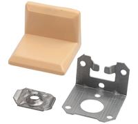 AERZETIX - Lot de 10 Équerres de Fixation Haut de Cuisine avec Cache en Plastique - Ferrure de Suspension Murale - en Acier - Couleur Hêtre - C74779