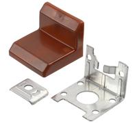 AERZETIX - Lot de 10 Équerres de Fixation Haut de Cuisine avec Cache en Plastique - Ferrure de Suspension Murale - en Acier - Couleur Marron - C74778