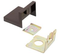 AERZETIX - Lot de 10 Équerres de Fixation Haut de Cuisine en Acier 46x43x32 mm avec Cache en Plastique 50x45x35 mm - Ferrure de Suspension Murale - Couleur Marron - C74775