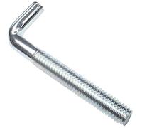AERZETIX - Lot de 10 Gonds à Vis Métaux à Filetage Métrique M6x50mm - Crochet d'Angle en Forme de L - Acier Zingué - Couleur Argent