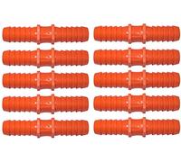 AERZETIX - Lot de 10 Raccords Réparateurs Cannelés 1/2'' x 1/2'' - Jonction de Réparation Manchons pour Tuyau d'Arrosage - en Plastique