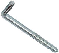 Aerzetix - Lot de 10 - Vis à Bois Fileté - Crochet en Forme de L - Gond à Visser Piton Equerre - Ø10x120mm - en Acier-Zingué Métal - Bricolage Rénovation - C44755