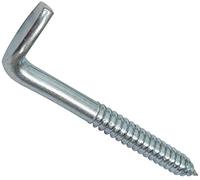 Aerzetix - Lot de 10 - Vis à Bois Fileté - Crochet en Forme de L - Gond à Visser Piton Equerre - Ø10x97mm - en Acier-Zingué Métal - Bricolage Rénovation - C44754