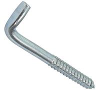 AERZETIX - Lot de 10 - Vis à Bois Fileté - Crochet en Forme de L - Gond à Visser Piton Equerre - Ø8x80mm - en Acier-Zingué Métal - Bricolage Rénovation - C44750