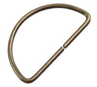 AERZETIX - Lot de 12 Anneaux en forme D demi-lune | passants 40 mm | accessoire pour sangles de sac projet de loisir créatif pochette décoration | en métal de couleur antique