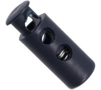 AERZETIX - Lot de 12 bloque-cordons cylindriques à ressort à 2 trous - stop serre arrêt cordon - ouverture 3.5 mm - en plastique - couleur bleu foncé