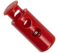 AERZETIX - Lot de 12 bloque-cordons cylindriques à ressort à 2 trous - stop serre arrêt cordon - ouverture 3.5 mm - en plastique - couleur rouge