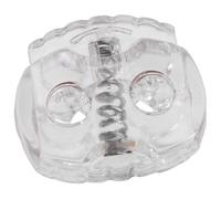 AERZETIX - Lot de 12 bloque-cordons ovales à ressort 17 mm à 2 trous - stop serre arrêt cordon - ouverture 3.5 mm - en plastique - couleur blanc transparent