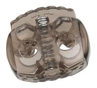AERZETIX - Lot de 12 bloque-cordons ovales à ressort 17 mm à 2 trous - stop serre arrêt cordon - ouverture 3.5 mm - en plastique - couleur marron transparent