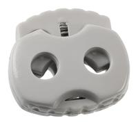 AERZETIX - Lot de 12 bloque-cordons ovales à ressort 17 mm à 2 trous - stop serre arrêt cordon - ouverture 3.5 mm - en plastique - couleur gris clair