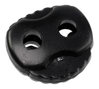 AERZETIX - Lot de 12 bloque-cordons ovales à ressort 22 mm à 2 trous - stop serre arrêt cordon - ouverture 4.5 mm - en plastique - couleur noir