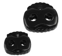 AERZETIX - Lot de 12 bloque-cordons ovales à ressort 22 mm et 17 mm à 2 trous - couleur noir - ouvertures 3.5 mm et 4.5 mm - en plastique - ajustement lacets vêtements accessoires