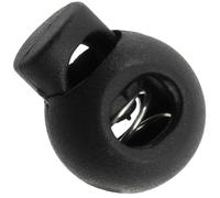 AERZETIX Lot de 12 Bloque-Cordons Ronds 15mm - Stop Cordon 1 Trou avec Ressort - Bloque Lacet pour Loisirs Créatifs - Couleur Noir - Serre Cordon Plastique Anorak/Vêtements