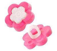 AERZETIX Lot de 12 Boutons à queue forme fleur 14.2x8.8 mm/rose et blanc