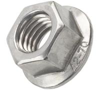 AERZETIX Lot de 12 écrous hexagonaux M12 à collerette/embase crantée | Pour bricolage, assemblage, fixation, Sur tige filetée et travaux de métallerie, Acier, Couleur argent