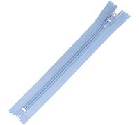 AERZETIX - Lot de 12 Fermetures éclair à glissière spirale N°5 18 cm non-séparables avec curseur - en métal nylon polyester - couleur bleu clair - couture réparation création textile