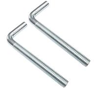 AERZETIX - Lot de 2 Gonds à Vis Métaux à Filetage Métrique M8x80mm - Crochet d'Angle en Forme de L - Acier Zingué - Gond d'Accrochage
