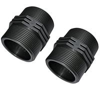 AERZETIX - Lot de 2 - Mamelon Égal à Raccord Fileté en Plastique - Double Filetage Mâle/Mâle - 2"x2" - PN6 Bars - Raccords à Compression Connexion à Visser