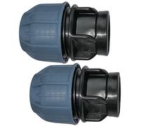 AERZETIX - Lot de 2 - Manchon Adaptateur Fileté - Réducteur de Compression Droit - Raccord Filetage Femelle 3/4" - pour Tuyau Ø25mm - en Polypropylène - Connecteur Réparateur